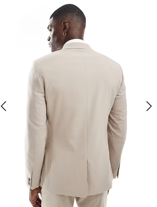 ASOS DESIGN skinny suit jacket in stone