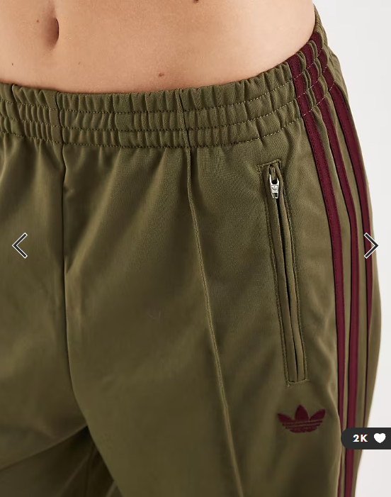 adidas Originals Firebird loose track pants in olive green and maroon