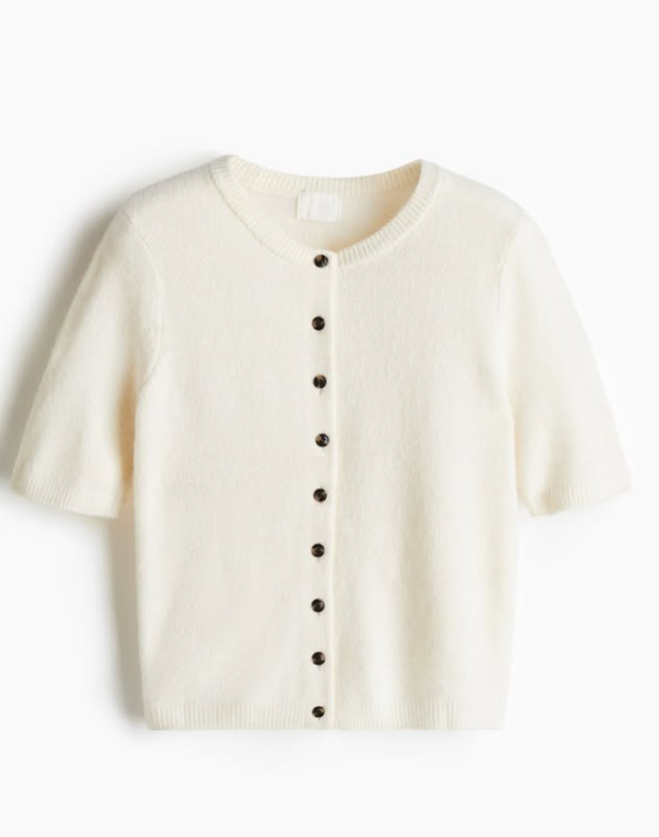 H&M - KNIT CARDIGAN- Cream