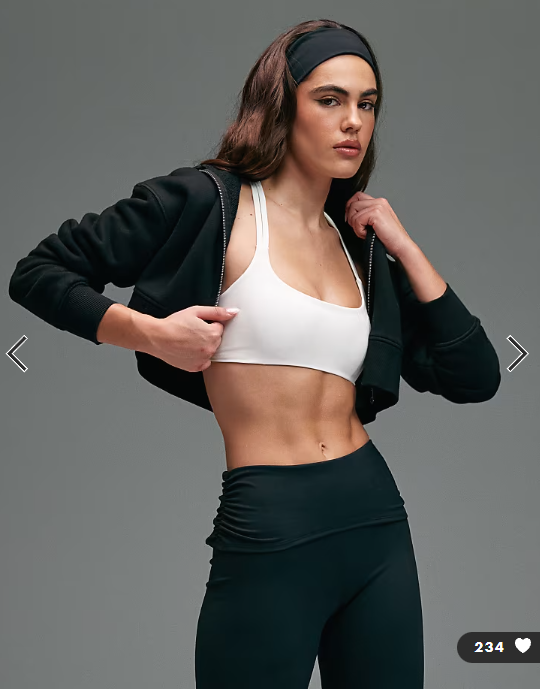 4505 soft touch light support strappy sports bra in white