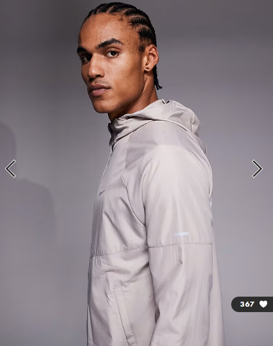 Nike Running Miler jacket in light grey