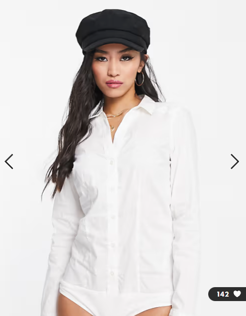 Vero Moda long sleeve shirt bodysuit in white