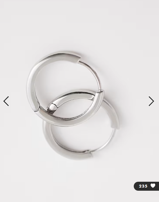 Jack & Jones huggie hoop earrings in silver