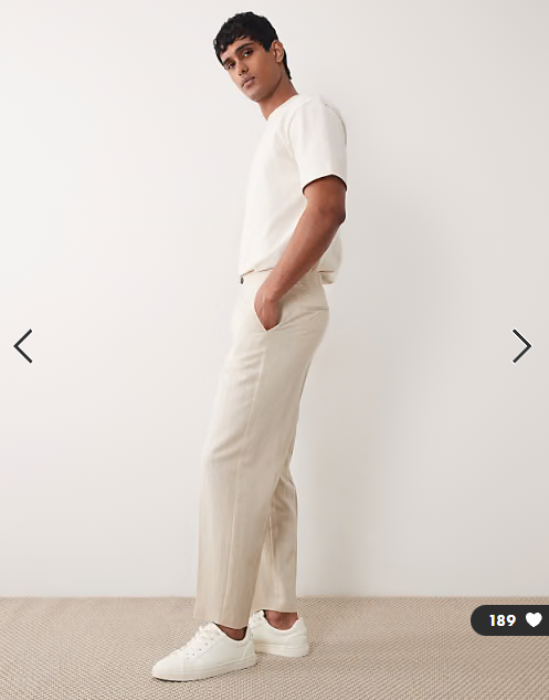 ASOS DESIGN relaxed tapered suit trousers in cream