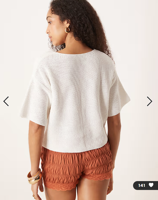ASOS DESIGN knitted short sleeve cardigan in white