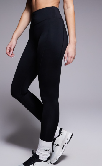 4505 hourglass icon active tie waist run legging with phone pocket black