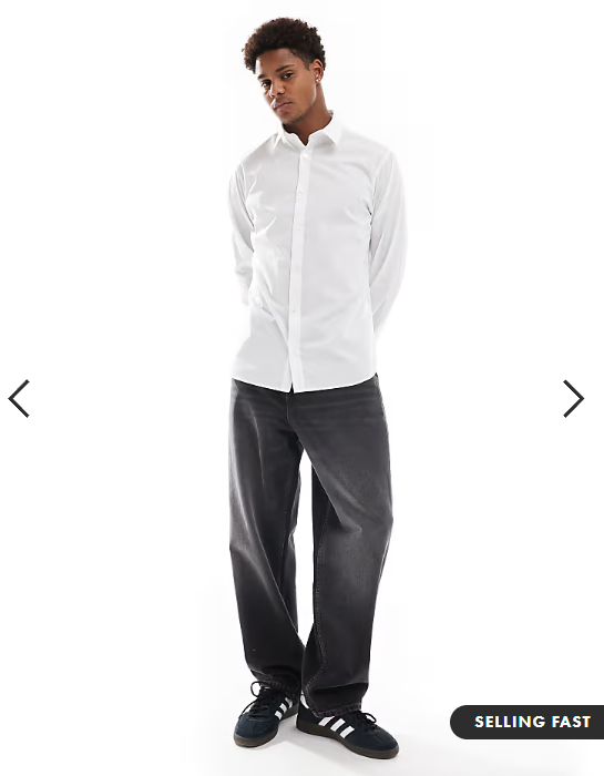 JJ Rebel smart shirt in white