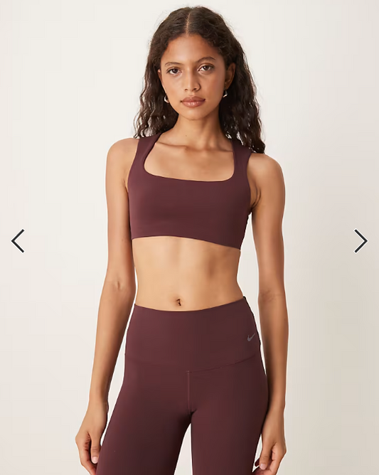 Nike Training Zenvy light support sports bra in burgundy