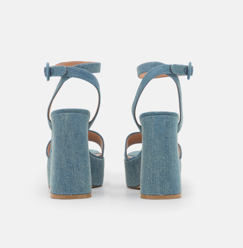 Steve Madden - PAYSIN - Platform sandals - blue denim
