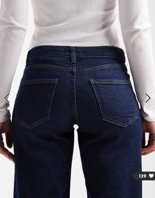 ONLY Judy low rise wide leg jeans in dark blue rinse