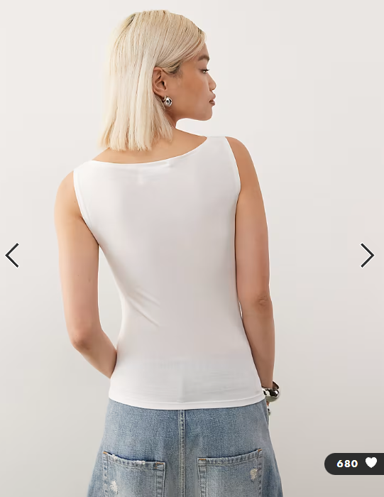 Weekday Annie super soft boat neck tank top in white