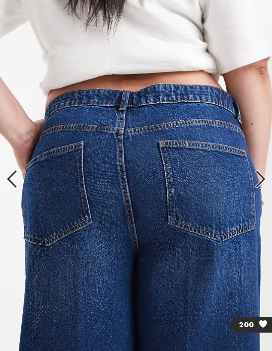 ASOS DESIGN Curve high waist wide leg jeans with front pockets in dark wash