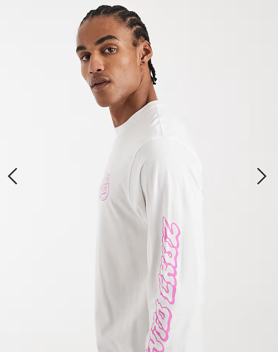 Santa Cruz mono graphic long sleeve t-shirt in white.