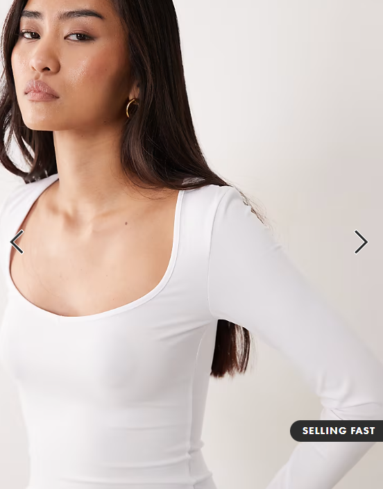 Cotton On eden v neck long sleeve top in white