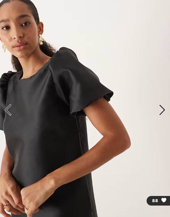 Vila volume sleeve mini dress in black