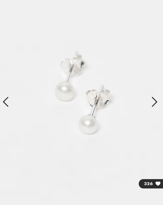 Kingsley Ryan pearl stud earrings in sterling silver