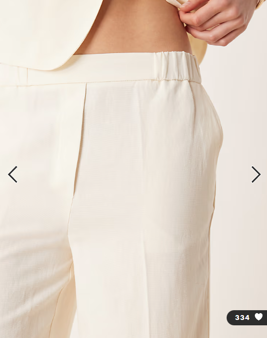ASOS DESIGN tailored straight leg trousers with linen co-ord in ivory