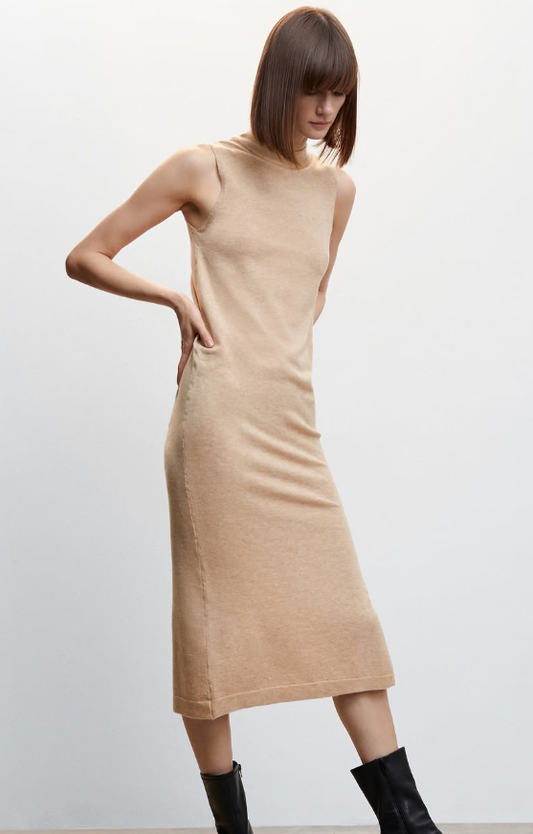 Mango -Side slit knit dress