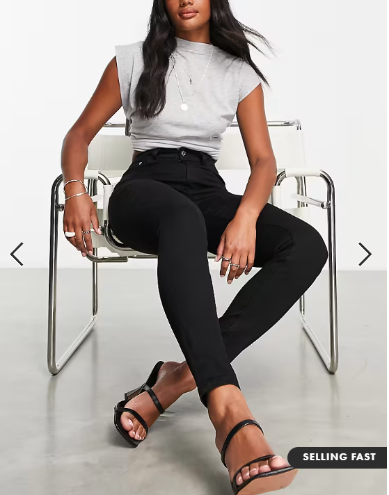 ASOS DESIGN skinny jeans in clean black