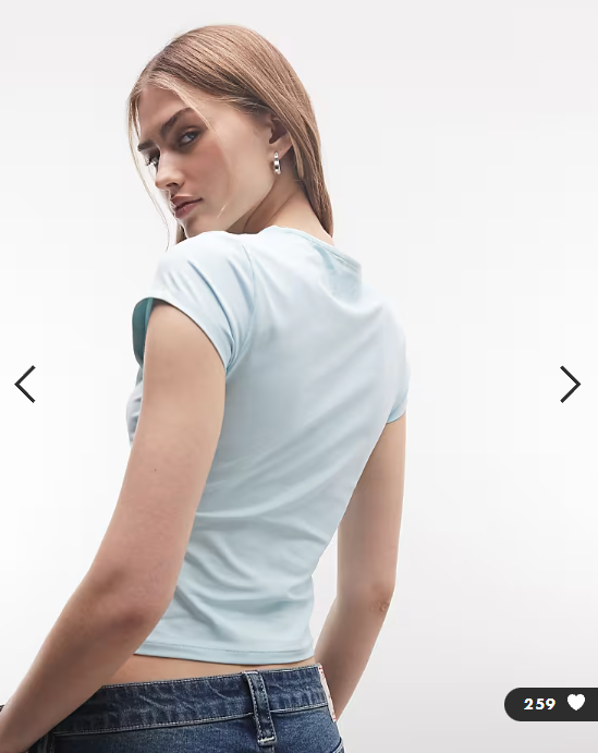 ASOS DESIGN polyamide slinky baby tee in light blue