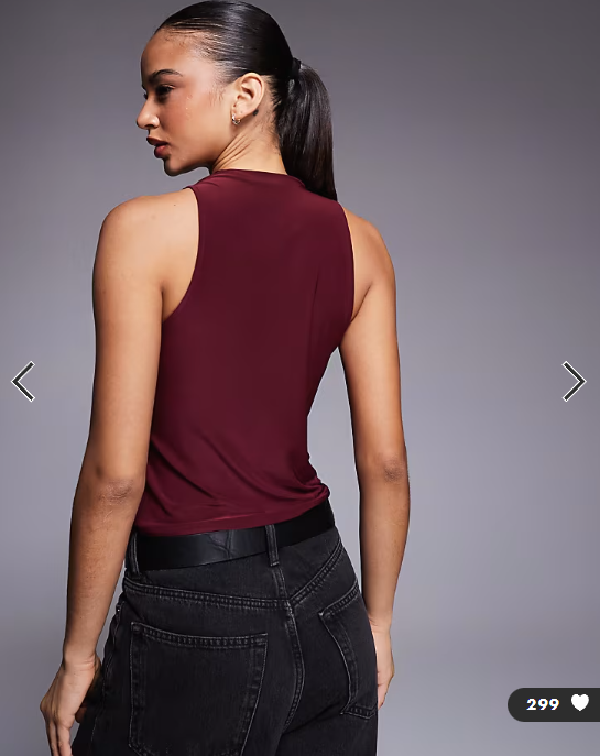ASOS DESIGN slinky cowl neck tank top in berry