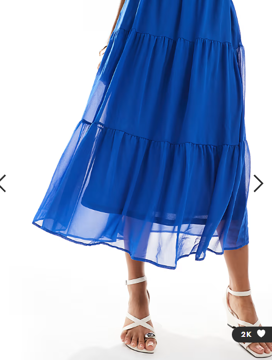 ONLY halterneck tiered maxi dress in bright blue