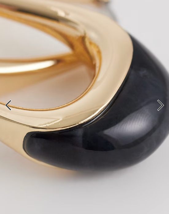 ASOS DESIGN hoops with stone detail in gold tone
