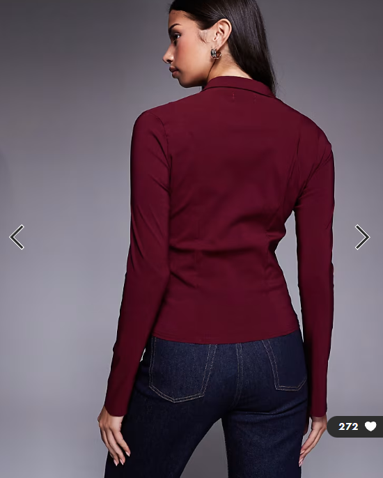 Fashionkilla exclusive bengaline flare sleeve fitted shirt in burgundy