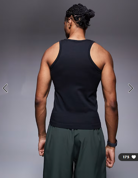 4505 Icon seamless rib slim fit vest in black
