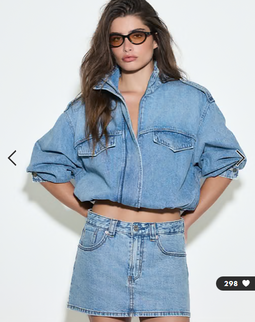 Stradivarius D62 denim skort in light blue