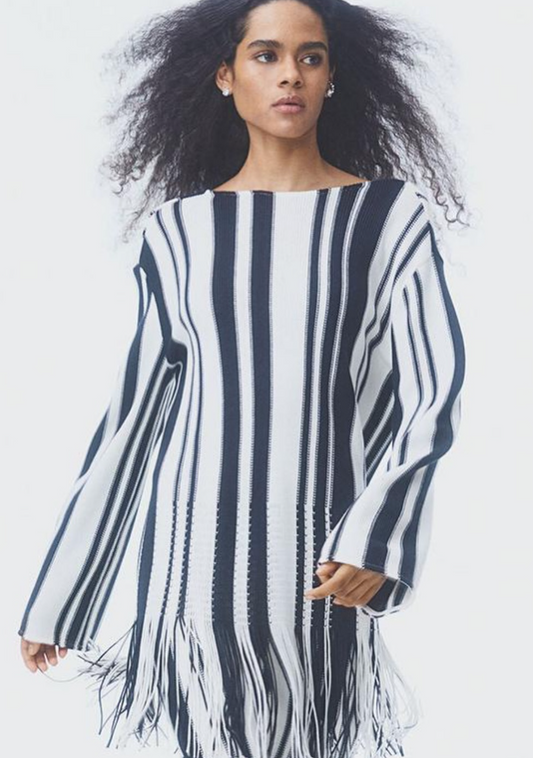 H&M - Oversized Fringe Hem Top