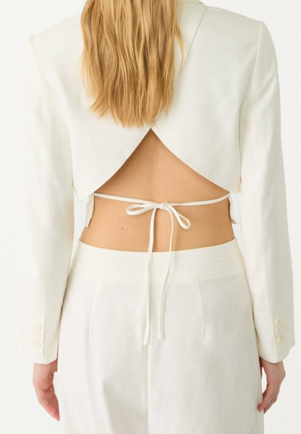 Stradivarius - cropped blazer wirh back ties