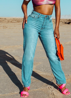 Shape Mid Blue Wash High Waist Mom Jeans