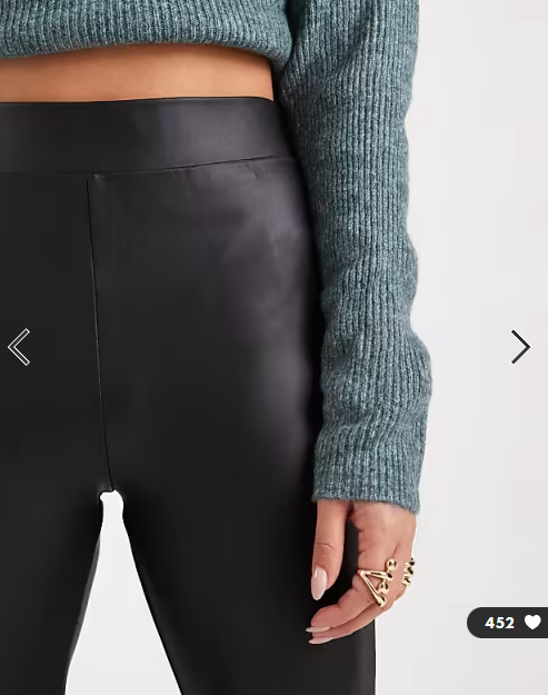 ONLY faux leather high waisted leggings in black