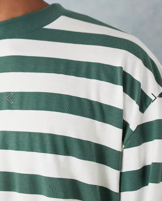 ASOS DESIGN heavyweight boxy oversized long sleeve T-shirt in green stripe.