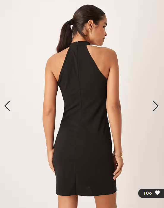 Vila halter neck embellished mini dress in black