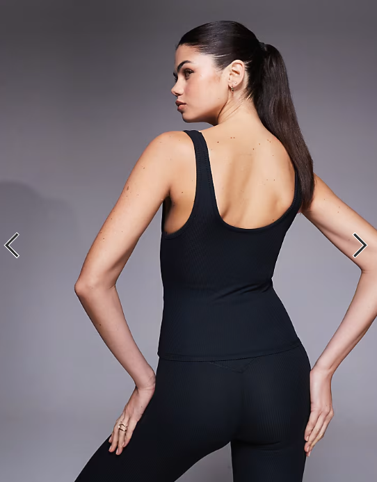 4505 soft touch rib vest with inner bra in black