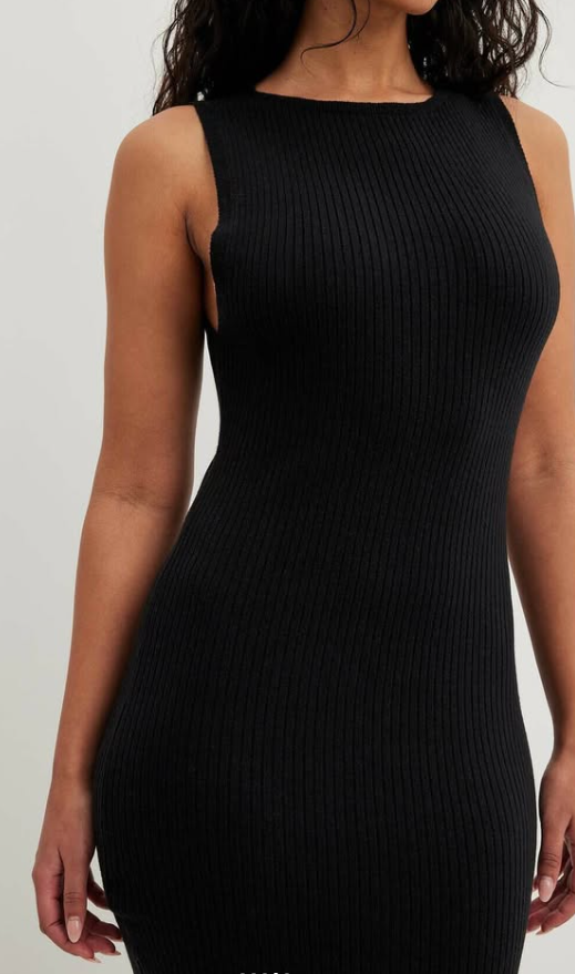 NA-KD-Ribbed Fine Knitted Maxi Dress