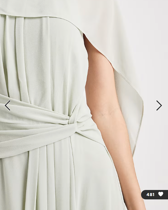 TFNC Bridesmaid chiffon cape twist detail maxi dress in sage green