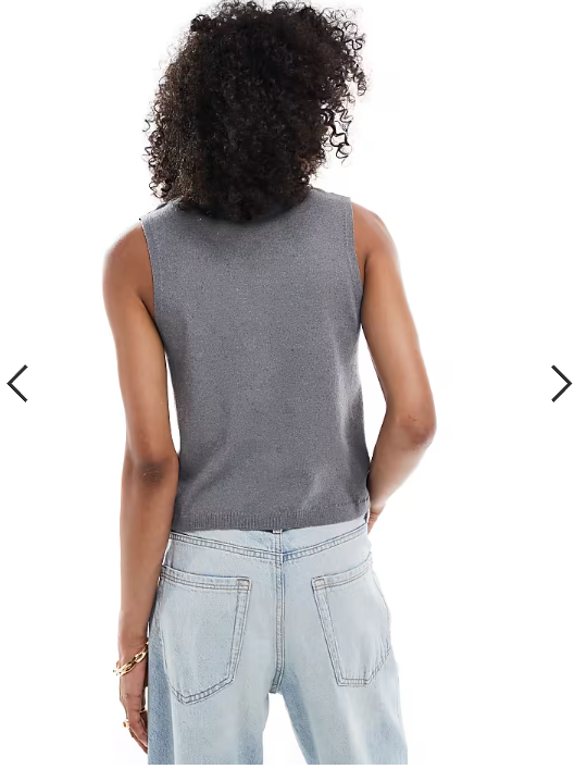ASOS DESIGN fine knit tank in grey