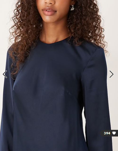 ASOS DESIGN seamed matt satin slip maxi dress in navy