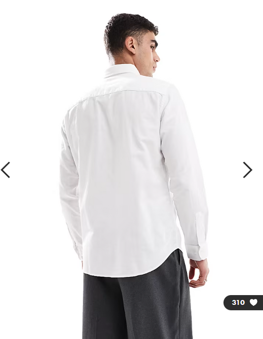 JJ Rebel long sleeve shirt in white