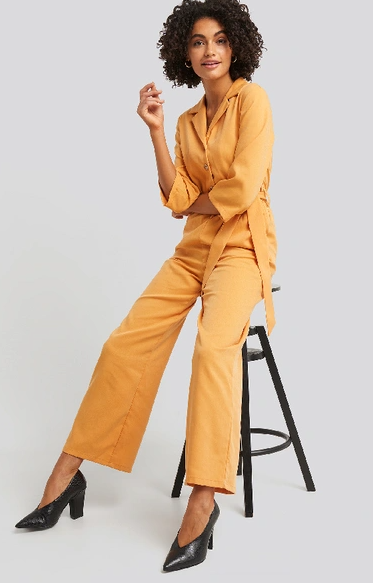 Wide Leg Buttoned Jumpsuit