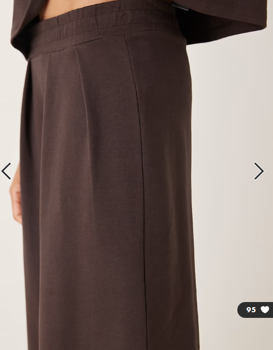 ASOS DESIGN interlock wide leg pants in chocolate