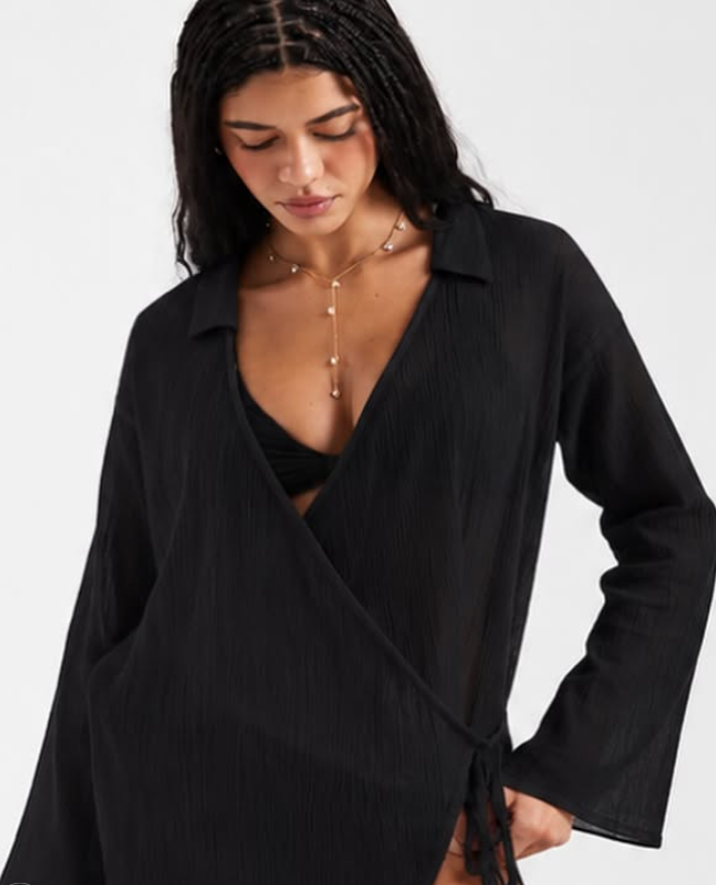 Asos - sheer wrap front beach cover up