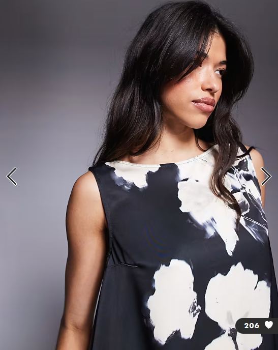 ASOS DESIGN tailored satin asymmetric drape top in floral print