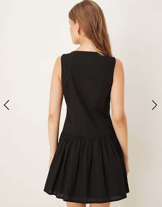 Nobody's Child Claudia tailored drop waist mini dress in black