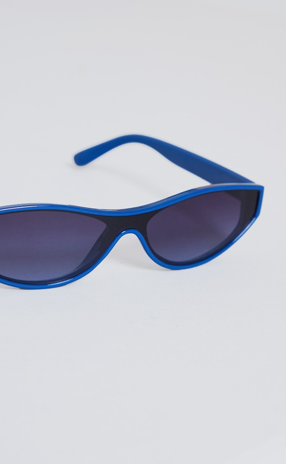 Blue Narrow Visor Sunglasses