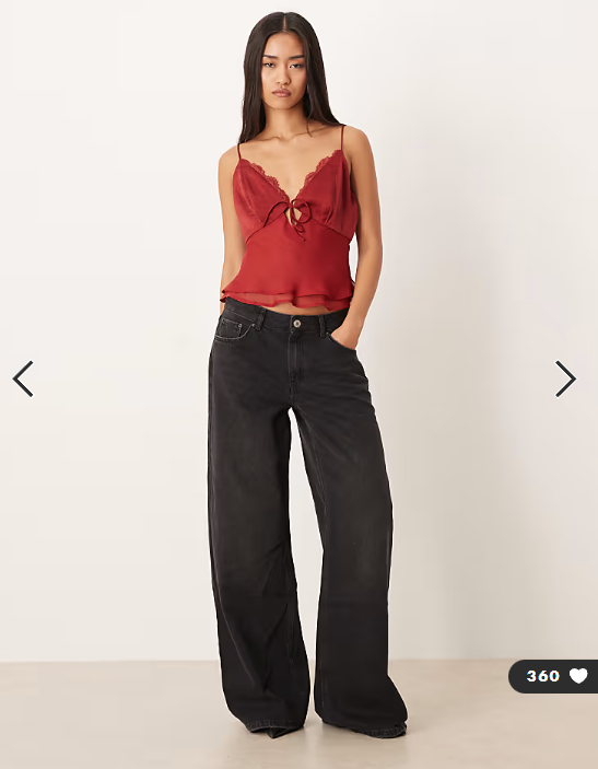 Abercrombie & Fitch lace cami top in burgundy