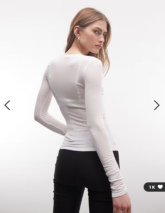 Weekday long sleeve henley t-shirt in white exclusive to ASOS